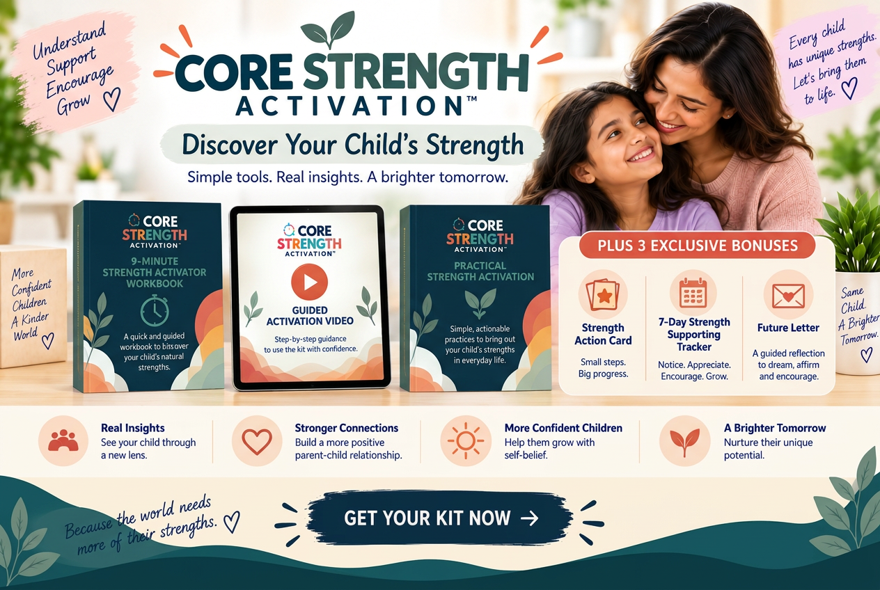 Core Strength Activation Kit with workbook, guided video, tracker and action cards